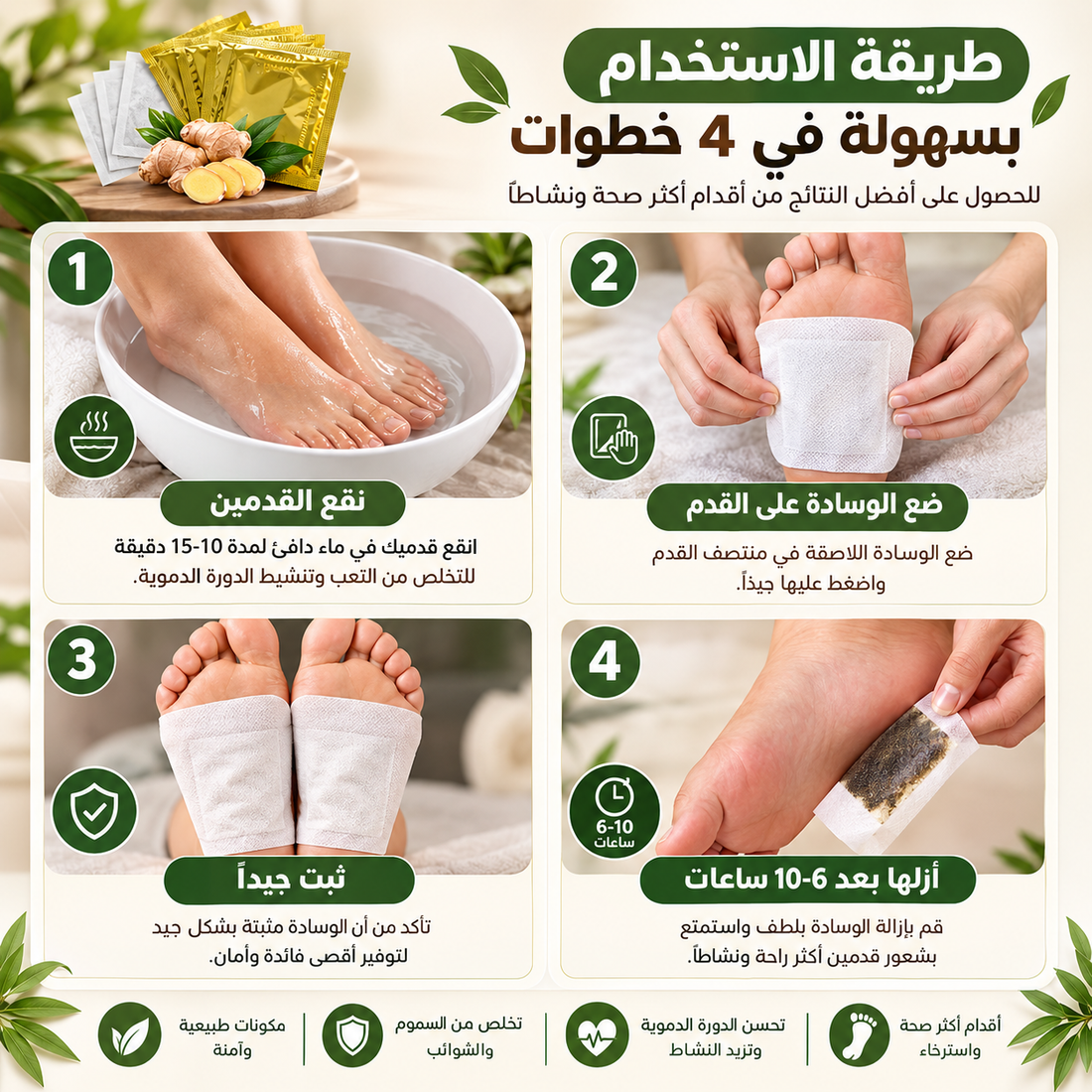 Kinoki - Cleansing Detox Foot Pads (أقراص تنظيف وإزالة السموم للقدمين)