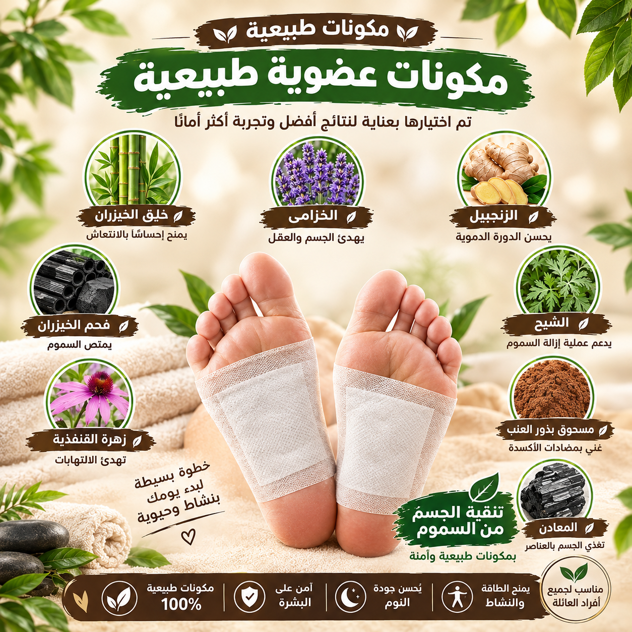 Kinoki - Cleansing Detox Foot Pads (أقراص تنظيف وإزالة السموم للقدمين)